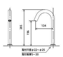 ●洗面用蛇口 E1700シリーズ[台][センサー水栓][自動水栓][単水栓][乾電池][ロングタイプ][吐水口高さ285ミリ][ダークブラックめっき][一般地]