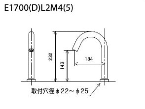 ●洗面用蛇口 E1700シリーズ[台][センサー水栓][自動水栓][単水栓][AC100V][ロングタイプ][吐水口高さ232ミリ][マットブラック][一般地]