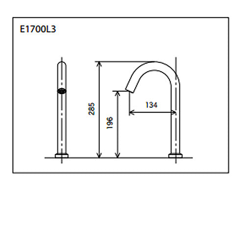 ●洗面用蛇口 E1700シリーズ[台][センサー水栓][自動水栓][単水栓][AC100V][ロングタイプ][吐水口高さ285ミリ][一般地]