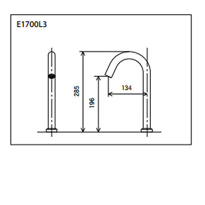 ●洗面用蛇口 E1700シリーズ[台][センサー水栓][自動水栓][単水栓][AC100V][ロングタイプ][吐水口高さ285ミリ][一般地]