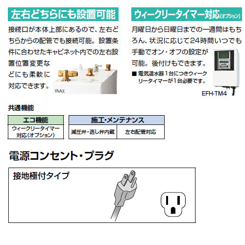 小型電気温水器 ゆプラス[床置設置][手洗洗面用][コンパクトタイプ][本体+排水器具][100V][12L][わきあげ温度:約60度/85度切替][φ25・φ32金属排水管共用]