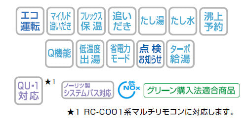 ガスふろ給湯器[エコジョーズ][浴室・台所リモコンセット][PS扉内設置型][上方排気][オート][スリム][16号][15A][プロパンガス]