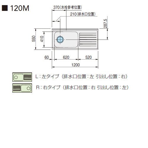 流し台[クリンプレティ][木製キャビネット][間口120cm][奥行55cm][ホワイト]