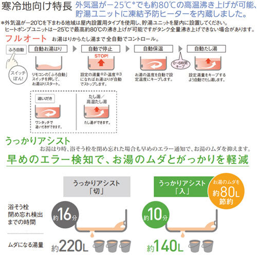 ♪【10年保証付】【工事費込】エコキュート[フルオート][460L][角型][Fシリーズ][標準圧][寒冷地][スマイル10]
