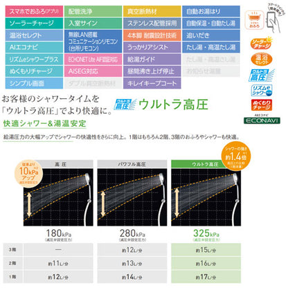 ♪【10年保証付】【工事費込】エコキュート[フルオート][460L][角型][Fシリーズ][ウルトラ高圧][寒冷地][スマイル10]