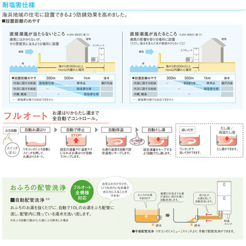 ♪【10年保証付】【工事費込】エコキュート[フルオート][460L][角型][Nシリーズ][標準圧][ZEH住宅向け][一般地][耐塩害仕様][スマイル10]