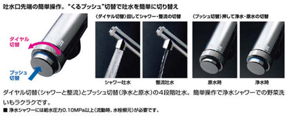 キッチン用蛇口 AJタイプ[台][浄水器内蔵シングルレバー混合水栓][分岐形][エコハンドル][ホース引出し式][吐水口243mm][寒冷地]