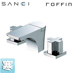 洗面用蛇口 ROFFINEシリーズ[台][ツーバルブ洗面混合水栓][湯水芯100mm][ポップアップ][引き棒付][寒冷地]