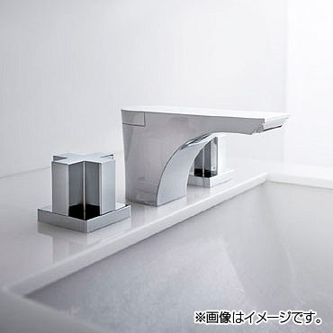 洗面用蛇口 ROFFINEシリーズ[台][ツーバルブ洗面混合水栓][湯水芯100mm][ポップアップ][引き棒付][寒冷地]