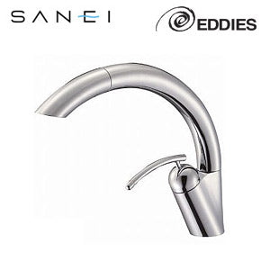 ●キッチン用蛇口 EDDIESシリーズ[台][シングルワンホールスプレー混合水栓][ホース引出][スパウト261mm][一般地]