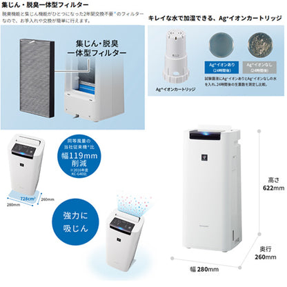 【台数限定】【SALE】加湿空気清浄機[据置型][プラズマクラスター][PM2.5対応][2.0L][加湿量420mL/h][～18畳まで][ホワイト系]▲