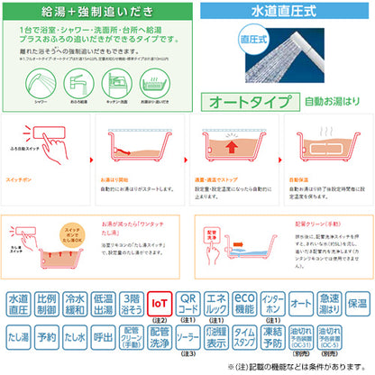 石油ふろ給湯器[浴室・台所リモコンセット][オート][水道直圧式][屋外据置型][前面排気][3万キロ][ステンレス外装]
