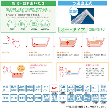 石油ふろ給湯器[浴室・台所リモコンセット][オート][水道直圧式][屋外据置型][前面排気][4万キロ][シャンパンゴールド]