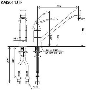 キッチン用蛇口[台][シングルレバー混合水栓][流し台用][上施工タイプ][NSFシャワー][首振りシャワーヘッド][寒冷地]