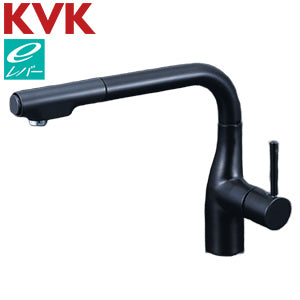 キッチン用蛇口[台][シングルレバー式シャワー付混合栓][水受けトレー付][eレバー][マットブラック][一般地]