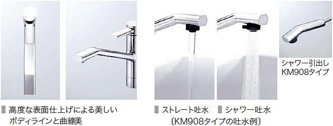 キッチン用蛇口[台][シングルレバー混合水栓][流し台用][シャワー付][ホース引出式][寒冷地]