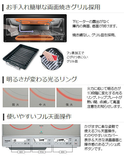 ●IHクッキングヒーター[据置][KMタイプ][59ｃｍ][2口ＩＨ][グリル皿][シングル(右IH)オールメタル対応][30A][単相200V]