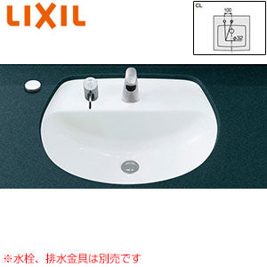 洗面器単品[アンダーカウンター式][楕円形][水栓取付穴径:φ32][2ヶ所]