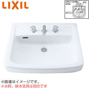 洗面器単品[オーバーカウンター式][セルフリミング式][水栓取付穴径:φ27][中央1ヶ所][排水栓用穴あり]