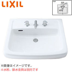 洗面器単品[オーバーカウンター式]セルフリミング式形][水栓取付穴径:φ36][2ヶ所][排水栓用穴あり]