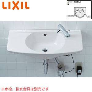 洗面器単品[カウンター一体形][水栓取付穴径:φ27][右側1ヶ所]