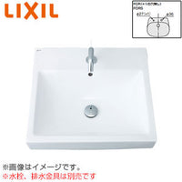 洗面器単品[ベッセル式][角形][480×500][水栓取付穴径:φ36、φ27][2ヶ所]