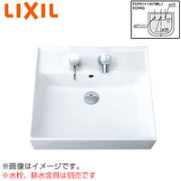 洗面器単品[ベッセル式][壁掛式][角形][500×450][水栓取付穴径:φ36][中央1ヶ所][排水栓用穴あり]
