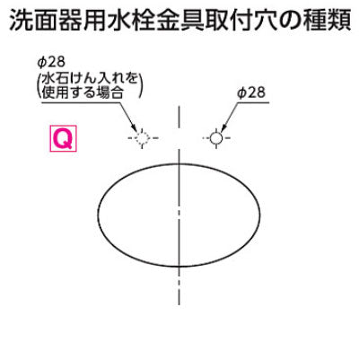 手洗器単品[壁掛式][平付][水栓取付穴径:φ28][右側1ヶ所]