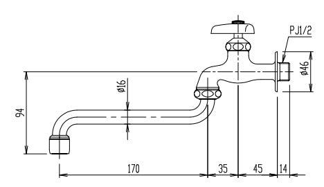 ユーティリティ用蛇口[壁][自在水栓][泡沫][スパウト170mm][一般地寒冷地共用]