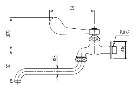 ●ユーティリティ用蛇口[壁][自在水栓][レバー式][スパウト170mm][一般地寒冷地共用]