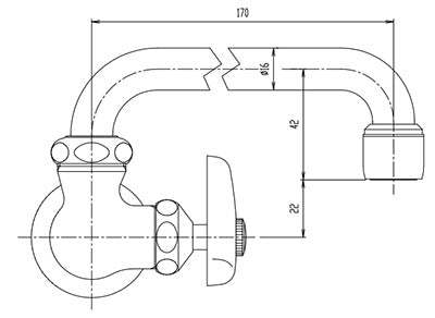 ユーティリティ用蛇口[壁][横型自在水栓][泡沫][スパウト170mm][一般地寒冷地共用]