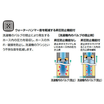 洗濯機用蛇口[壁][単水栓][緊急止水弁付横水栓][昇圧防止][屋内専用][一般地]