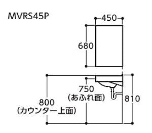 洗面器単品[壁掛式][カウンター一体形][樹脂製][壁排水金具付属][水栓取付穴径:φ35][中心1ヶ所][ホワイト]