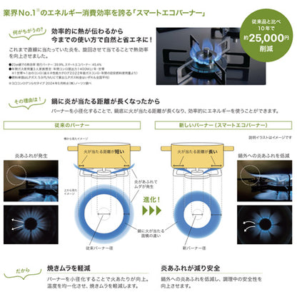 ビルトインガスコンロ ミッケ[60cm][乾電池][ガラストップ:シルバーピンク][前面パネル:メタリックシルバー][ごとく:ブラックホーロー][プロパンガス]
