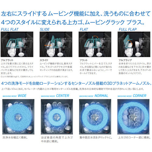 ●ビルトイン食洗機 M9シリーズ[取替用][スライドオープン][ドアパネル型][浅型][幅45cm][奥行65cm][約5人用][シルバー]
