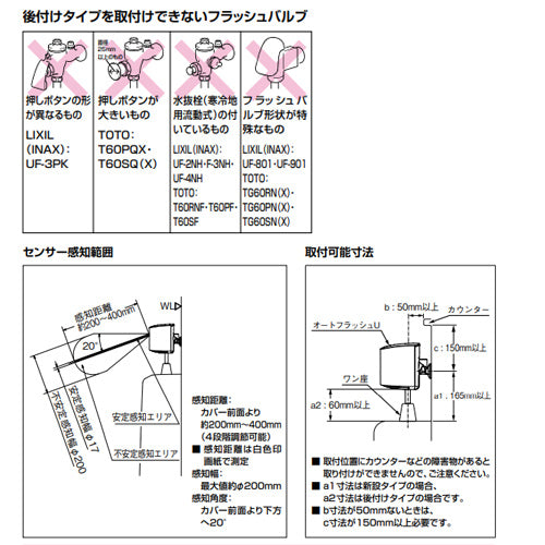 小便器自動洗浄装置[オートフラッシュU][後付タイプ][既存フラッシュバルブ流用][LIXIL(INAX)用][UF-3J(V)用][スーパーAI節水][AI節水][小便器部材]