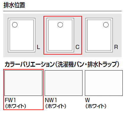 洗濯機パン[800サイズ][中央排水][BL認定品][ホワイト]