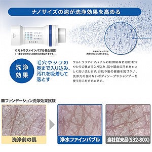シャワーヘッドセット[浄水ファインバブル][ウルトラファインバブル発生装置付][浄水カートリッジ付][ホース][長さ1.6m]