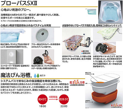 ●浴槽 スーパーエクセレントバス[埋込浴槽][1600サイズ][ワンプッシュ排水栓式][魔法びん浴槽][ブローバスSX2]