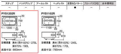 浴槽 ポリバス[埋込浴槽][1200サイズ][二方半エプロン][ゴム栓式]