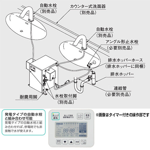 小型電気温水器 湯ぽっと[床置設置][先止式][貯湯式][手洗洗面用][本体のみ][100V][12L][わきあげ温度:約70度][温度調節タイプ][タイマー付]