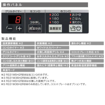 ビルトインガスコンロ メタルトップ[60cm][乾電池][ホーロートップダークグレー][前面パネル:ブラック][ごとく:ホーロー][プロパンガス]