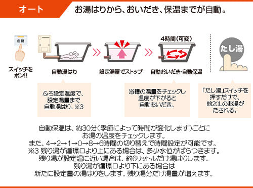 ガスふろ給湯器[エコジョーズ][浴室・台所リモコンセット][屋外壁掛型][オート][16号][シャイニーシルバー][プロパンガス]