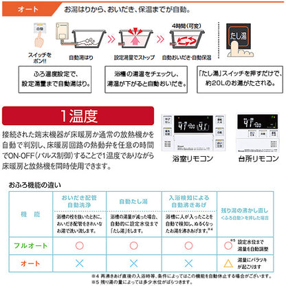 熱源機[台所・浴室リモコンセット][1温度][アルコーブ設置型][オート][16号][ユーロホワイト][都市ガス]