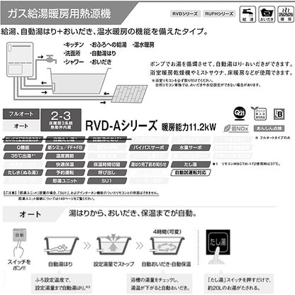 熱源機[本体のみ][床暖房3系統・熱動弁内蔵][2-3][暖房能力11.2kW][屋外壁掛型][前面排気][オート][20号][ユーロホワイト][プロパンガス]