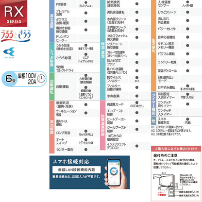ルームエアコン[RXシリーズ][うるるとさらら][100V][6畳][2.2kW][2026年モデル][ホワイト]