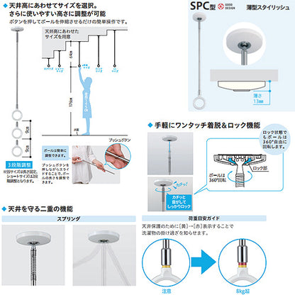 室内用ホスクリーンスポット型[SPC型][SSサイズ][2本セット][ホワイト]▲