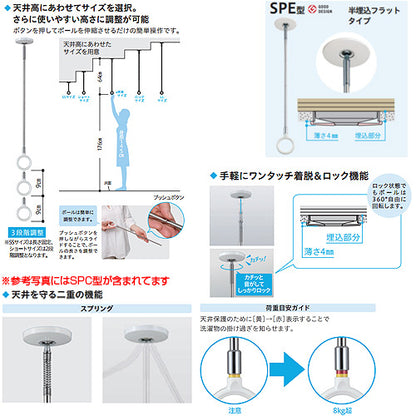 室内用ホスクリーンスポット型[SPE型][半埋込み][標準サイズ][2本セット]▲