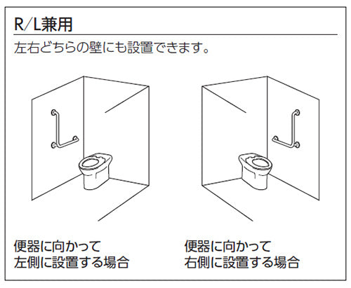 手すり[壁固定][L型][多用途用][700×700mm][前出:120mm][樹脂被覆タイプ][R/L兼用]