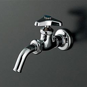 ユーティリティ用蛇口[壁][単水栓][13mm][横水栓][送り座付][吐水口回転][節水こま][一般地]